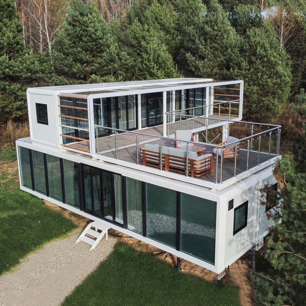 Two-storey apple cabin model D1